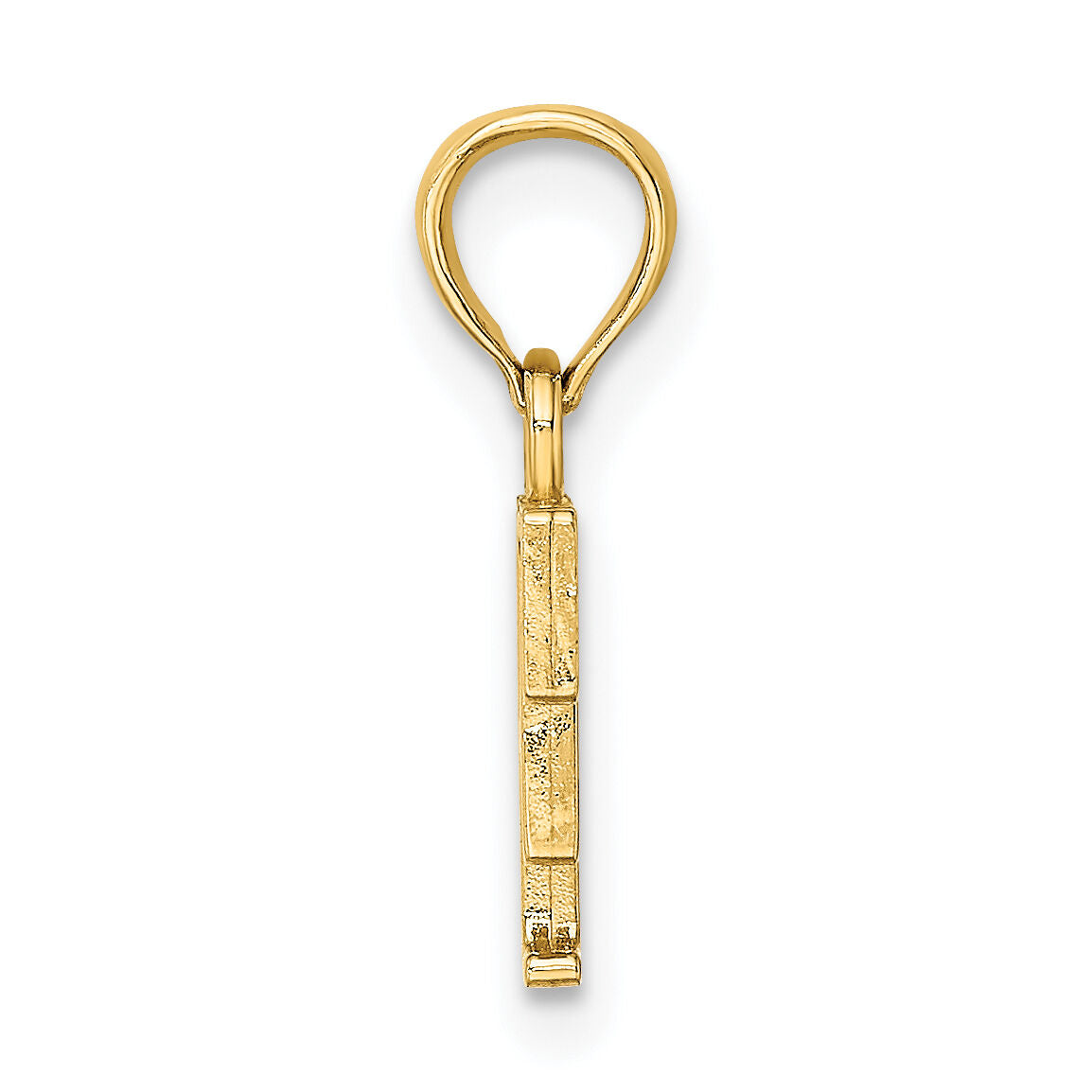 14K Polished Block Letter F Initial Pendant-K6423F