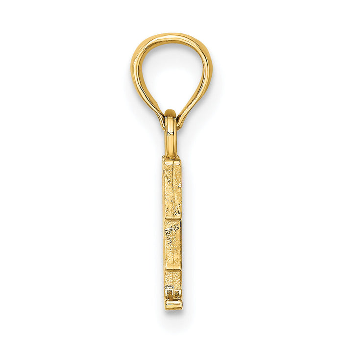 14K Polished Block Letter F Initial Pendant-K6423F