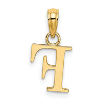 14K Polished Block Letter F Initial Pendant-K6423F