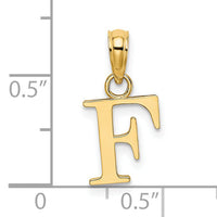 14K Polished Block Letter F Initial Pendant-K6423F