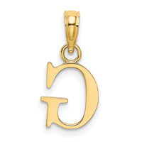 14K Polished Block Letter G Initial Pendant-K6423G