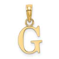 14K Polished Block Letter G Initial Pendant-K6423G