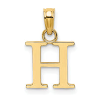 14K Polished Block Letter H Initial Pendant-K6423H