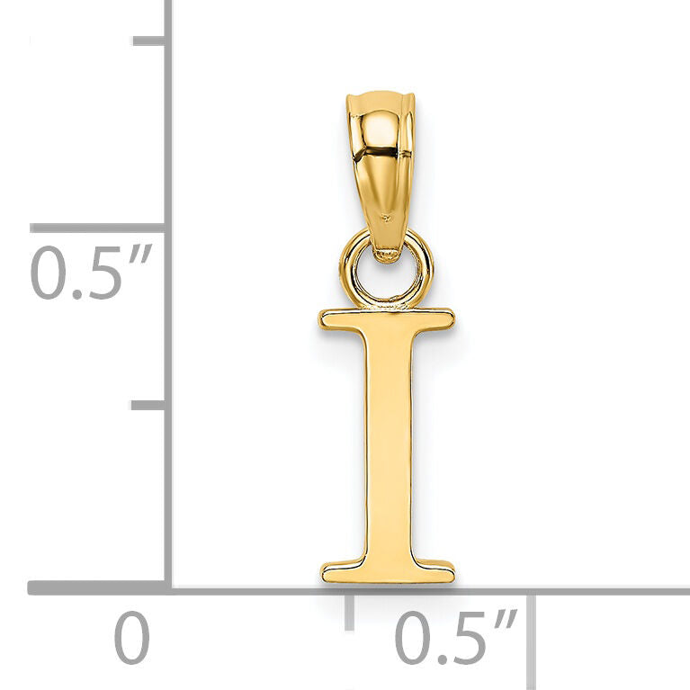 14K Polished Block Letter I Initial Pendant-K6423I