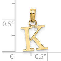 14K Polished Block Letter K Initial Pendant-K6423K