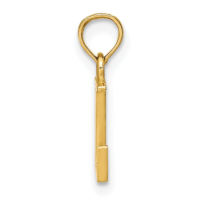 14k Polished Block Letter L Initial Pendant-K6423L