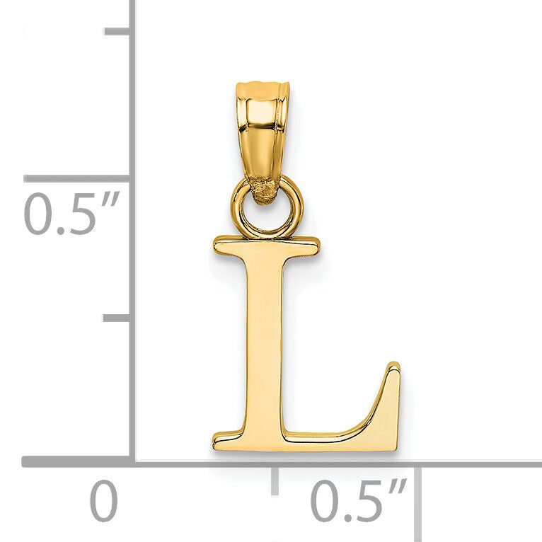 14k Polished Block Letter L Initial Pendant-K6423L