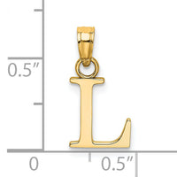 14k Polished Block Letter L Initial Pendant-K6423L