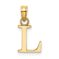14k Polished Block Letter L Initial Pendant-K6423L