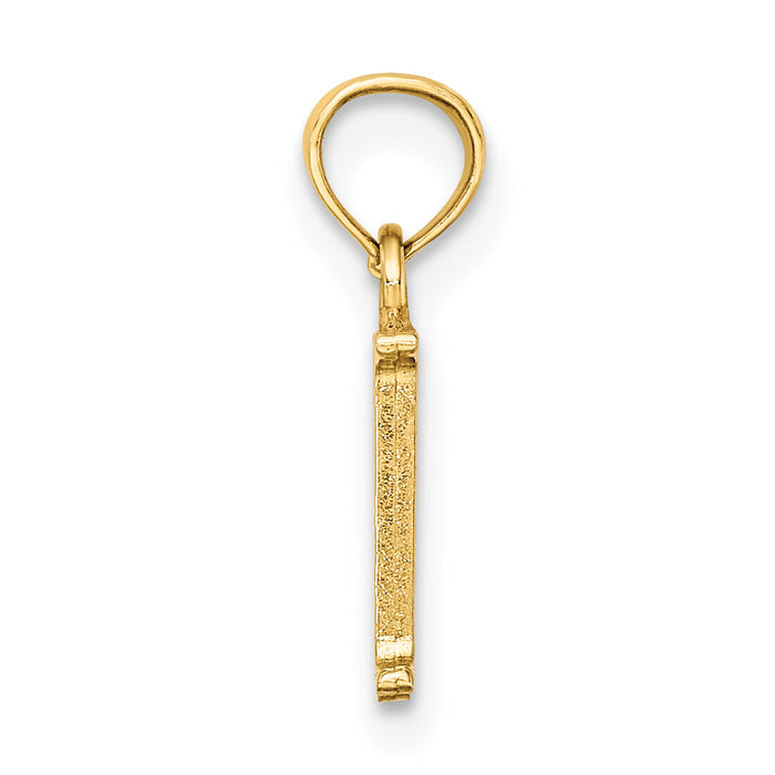 14K Polished Block Letter M Initial Pendant-K6423M
