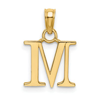 14K Polished Block Letter M Initial Pendant-K6423M