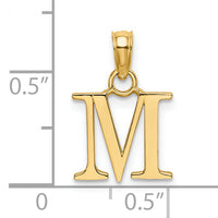 14K Polished Block Letter M Initial Pendant-K6423M