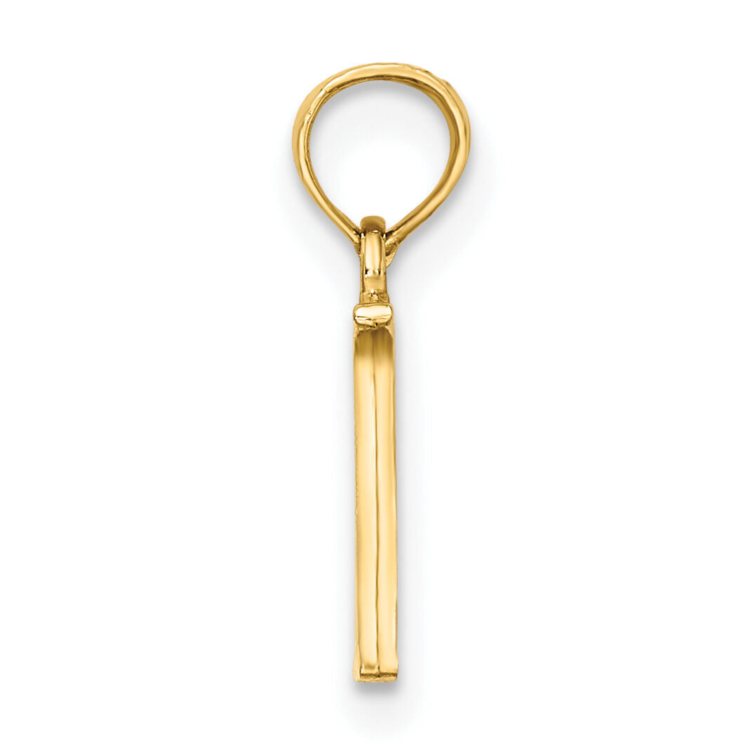 14K Polished Block Letter N Initial Pendant-K6423N