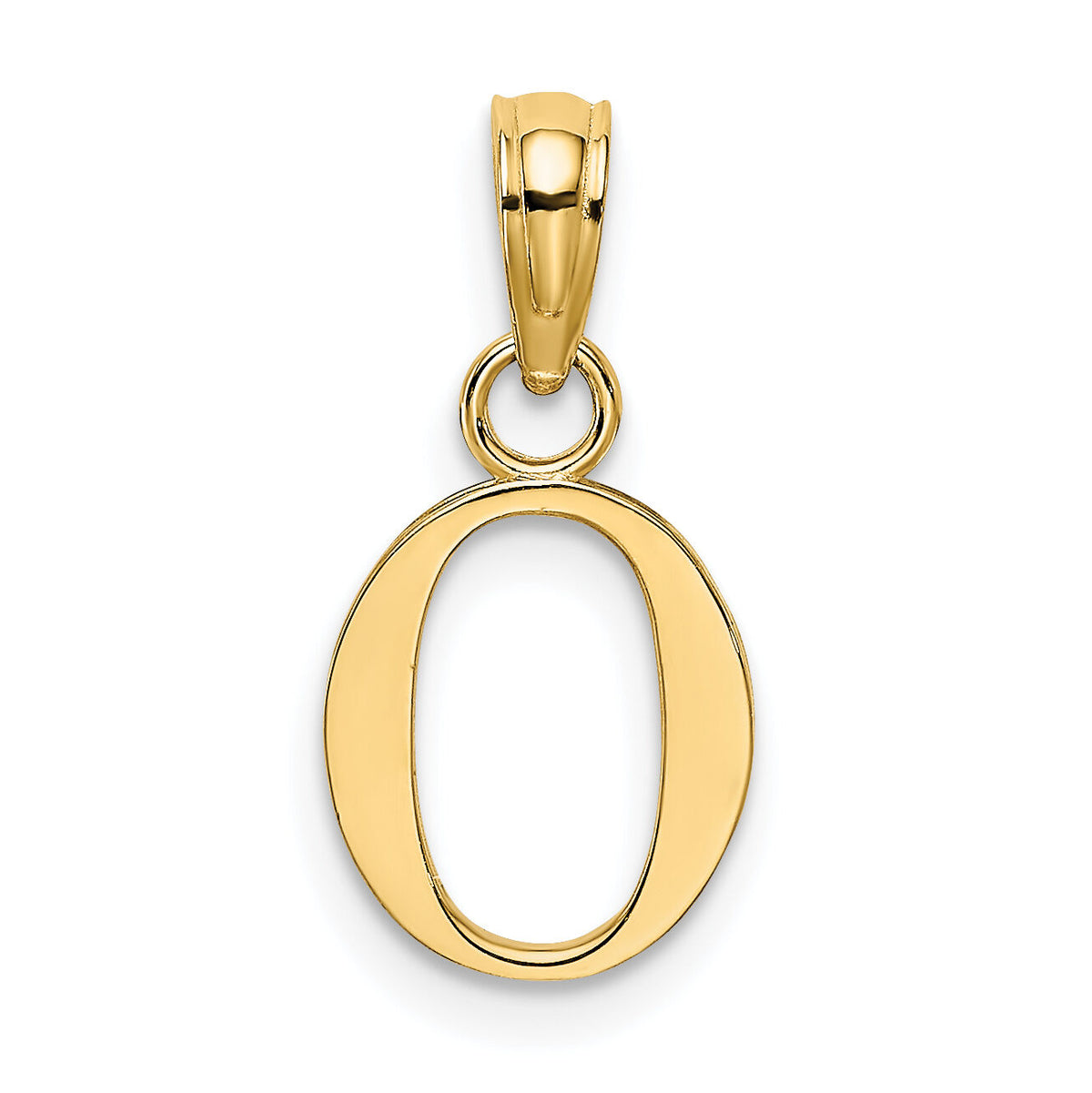 14K Polished Block Letter O Initial Pendant-K6423O