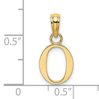 14K Polished Block Letter O Initial Pendant-K6423O