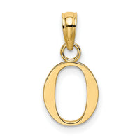 14K Polished Block Letter O Initial Pendant-K6423O