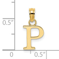 14K Polished Block Letter P Initial Pendant-K6423P