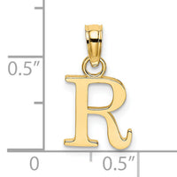 14K Polished Block Letter R Initial Pendant-K6423R