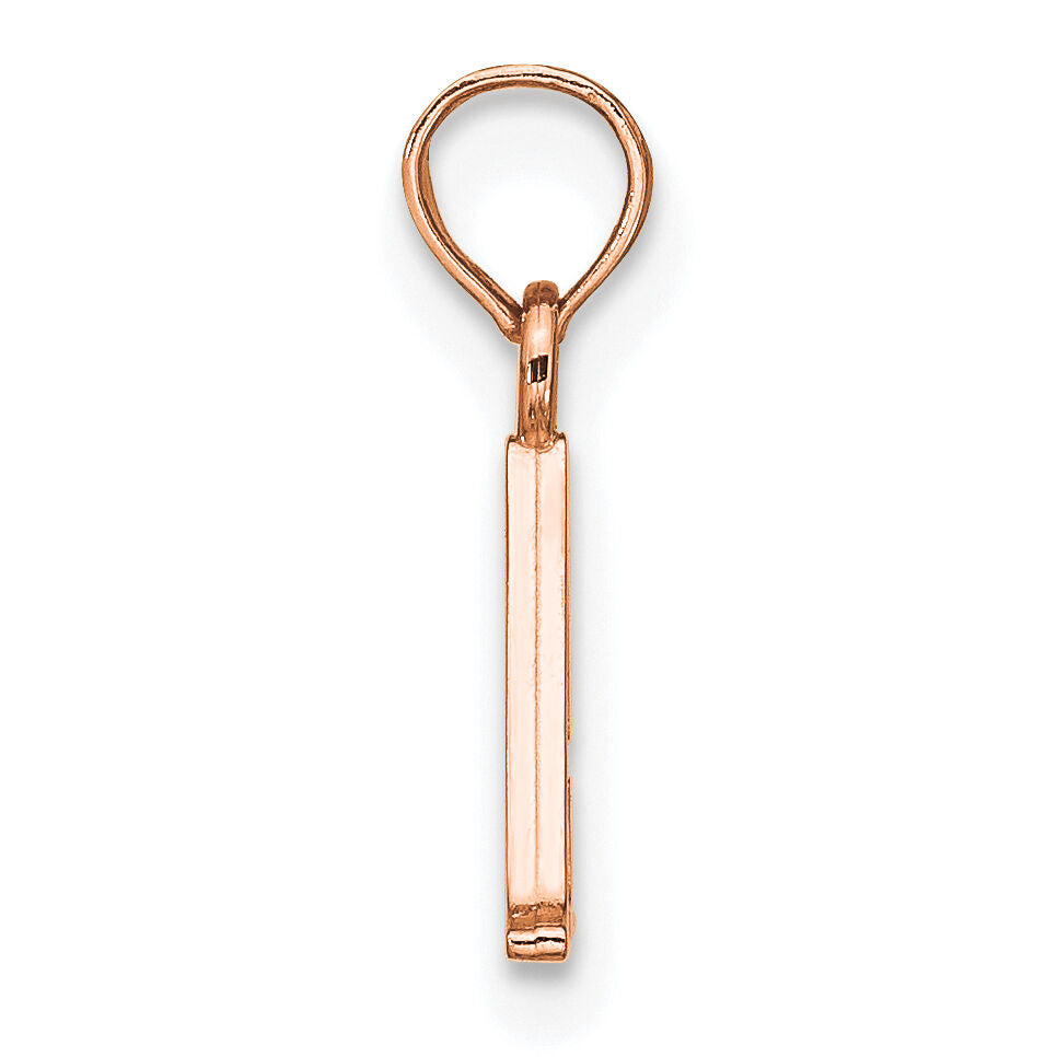 14K Rose Gold Polished Block Letter A Initial Pendant-K6423RA