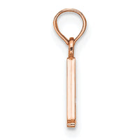 14K Rose Gold Polished Block Letter A Initial Pendant-K6423RA