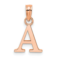 14K Rose Gold Polished Block Letter A Initial Pendant-K6423RA