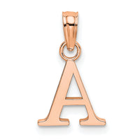 14K Rose Gold Polished Block Letter A Initial Pendant-K6423RA