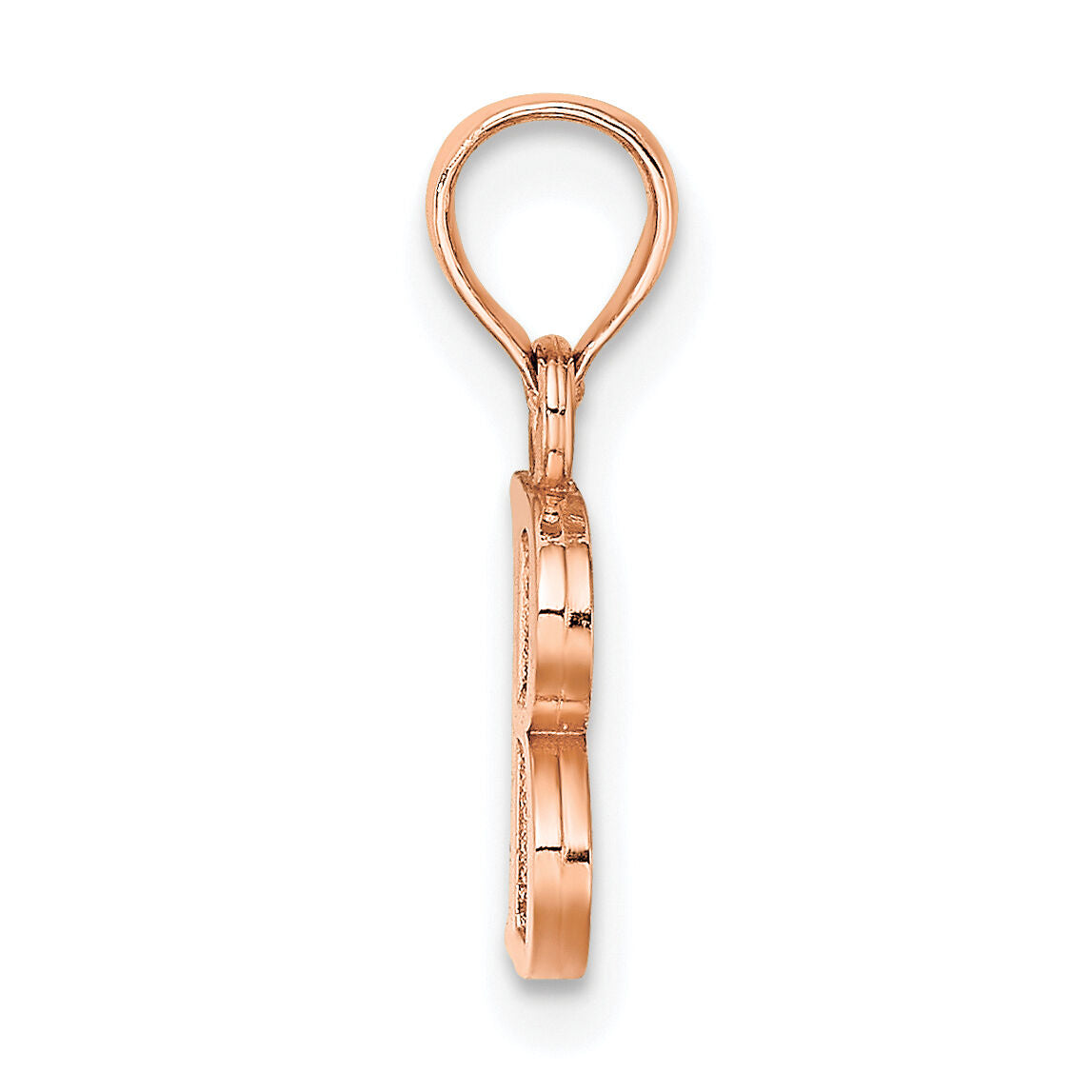 14K Rose Gold Polished Block Letter B  Initial Pendant-K6423RB