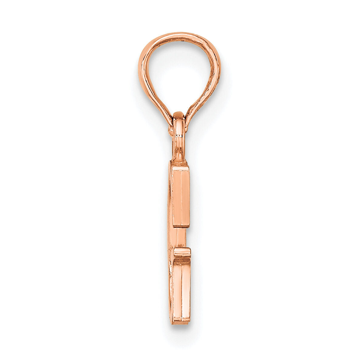 14K Rose Gold Polished Block Letter G Initial Pendant-K6423RG