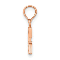 14K Rose Gold Polished Block Letter G Initial Pendant-K6423RG