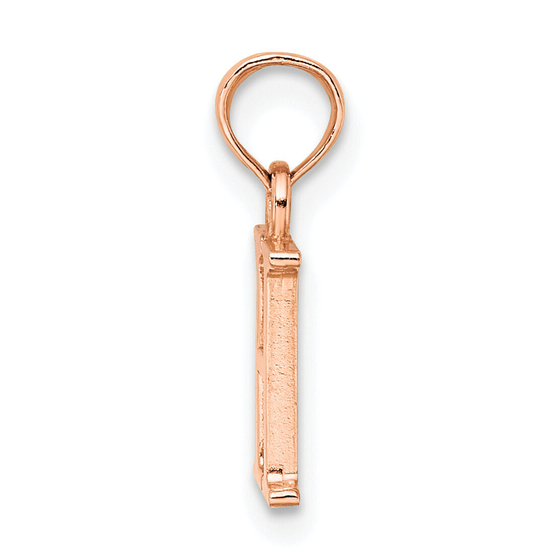 14K Rose Gold Polished Block Letter H Initial Pendant-K6423RH