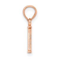 14K Rose Gold Polished Block Letter I Initial Pendant-K6423RI