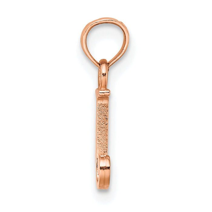 14K Rose Gold Polished Block Letter J Initial Pendant-K6423RJ