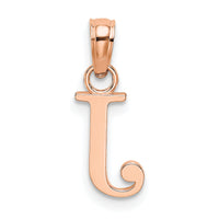 14K Rose Gold Polished Block Letter J Initial Pendant-K6423RJ