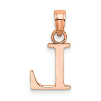 14K Rose Gold Polished Block Letter L Initial Pendant-K6423RL