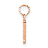 14K Rose Gold Polished Block Letter M Initial Pendant-K6423RM