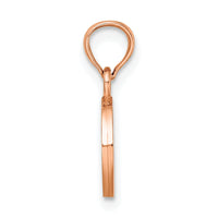 14K Rose Gold Polished Block Letter O Initial Pendant-K6423RO