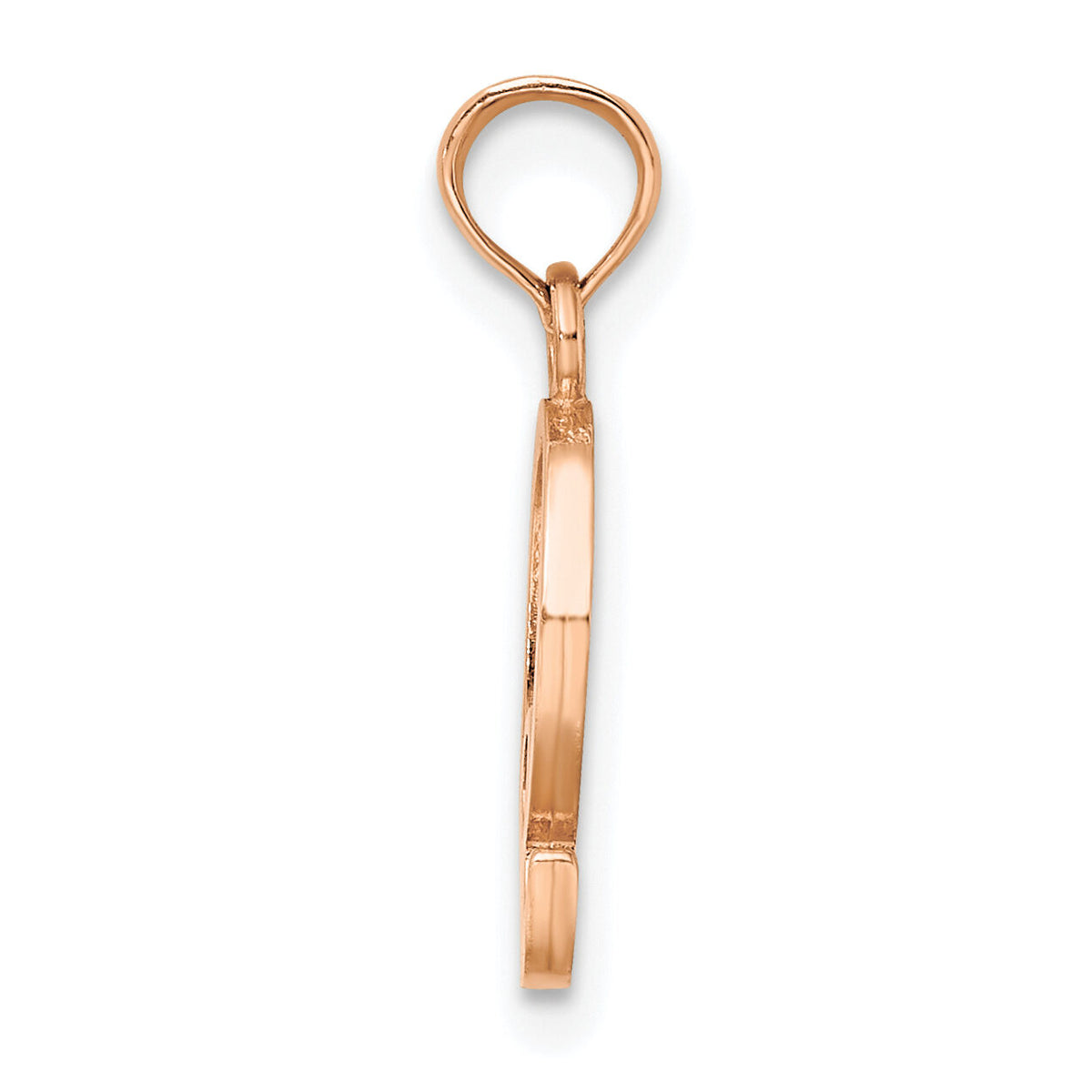 14K Rose Gold Polished Block Letter Q Initial Pendant-K6423RQ