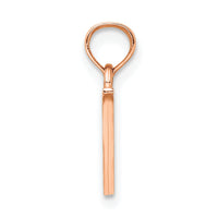 14K Rose Gold Polished Block Letter V Initial Pendant-K6423RV