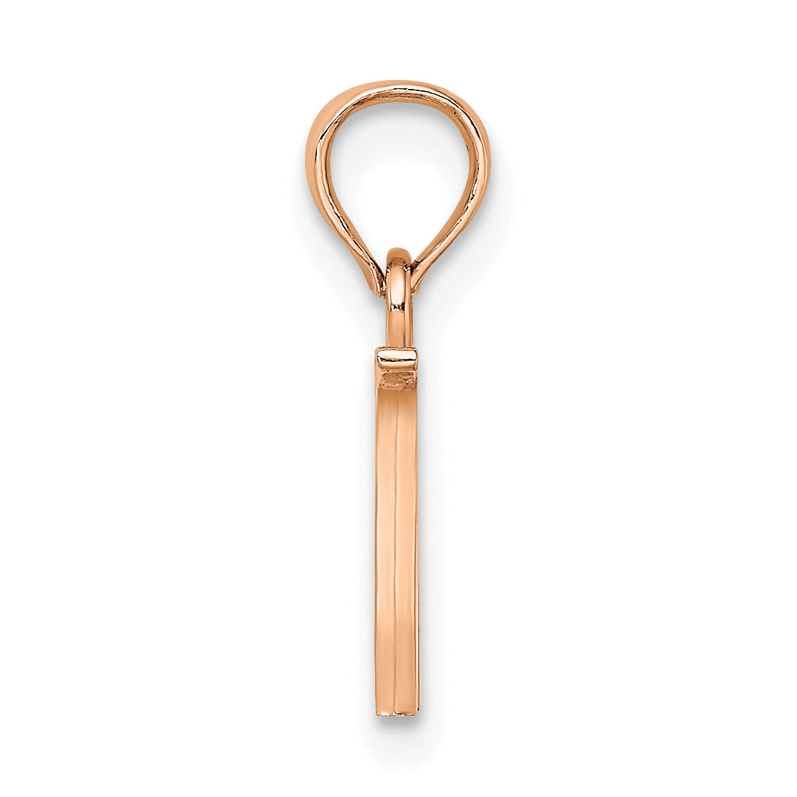 14K Rose Gold Polished Block Letter W Initial Pendant-K6423RW