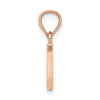 14K Rose Gold Polished Block Letter W Initial Pendant-K6423RW