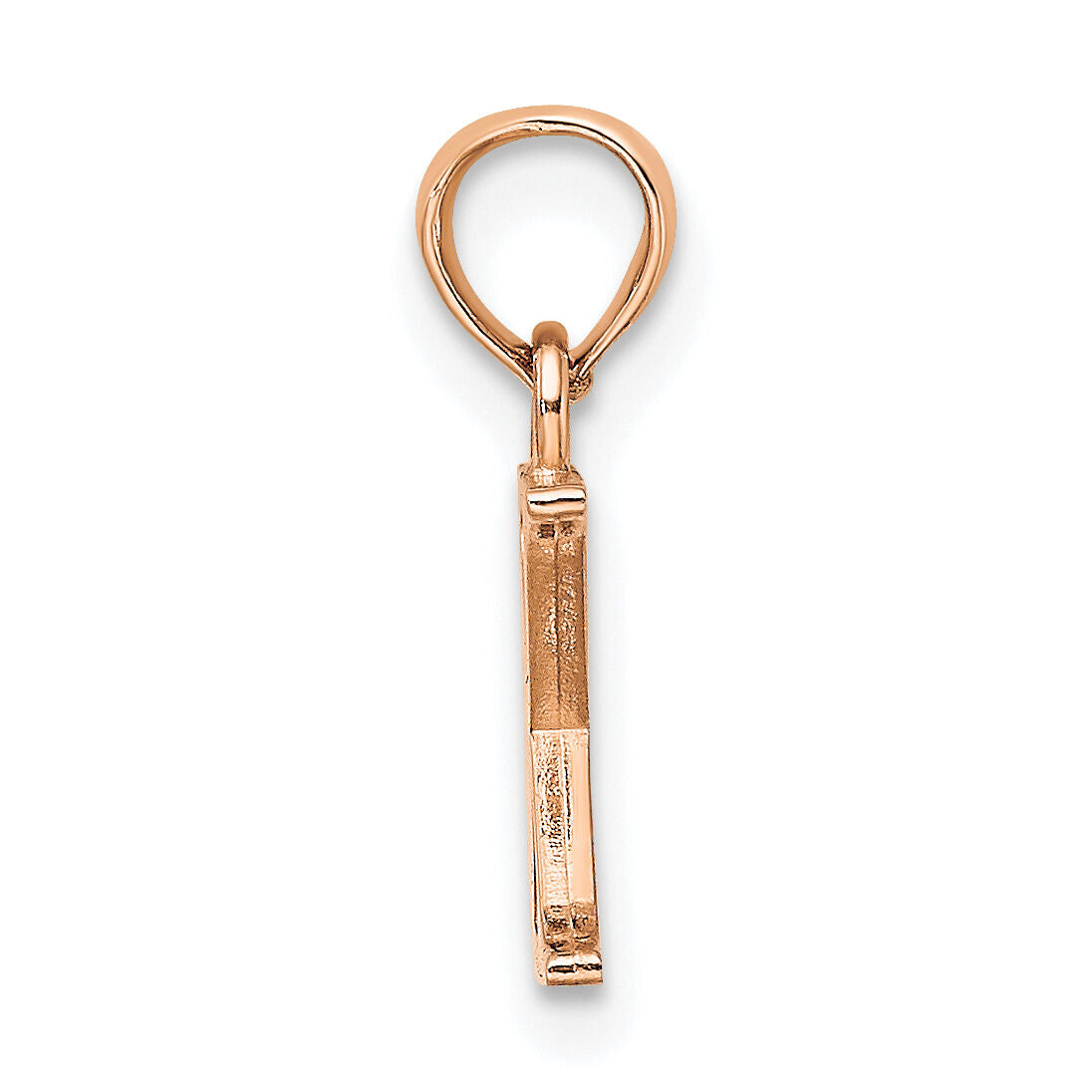 14K Rose Gold Polished Block Letter X Initial Pendant-K6423RX