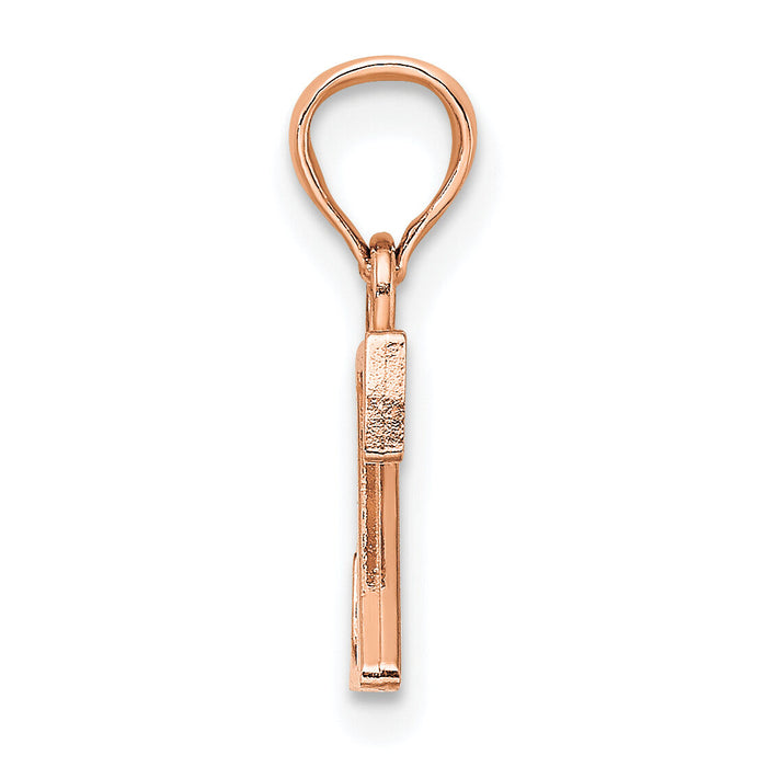 14K Rose Gold Polished Block Letter Z Initial Pendant-K6423RZ