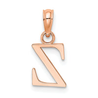 14K Rose Gold Polished Block Letter Z Initial Pendant-K6423RZ