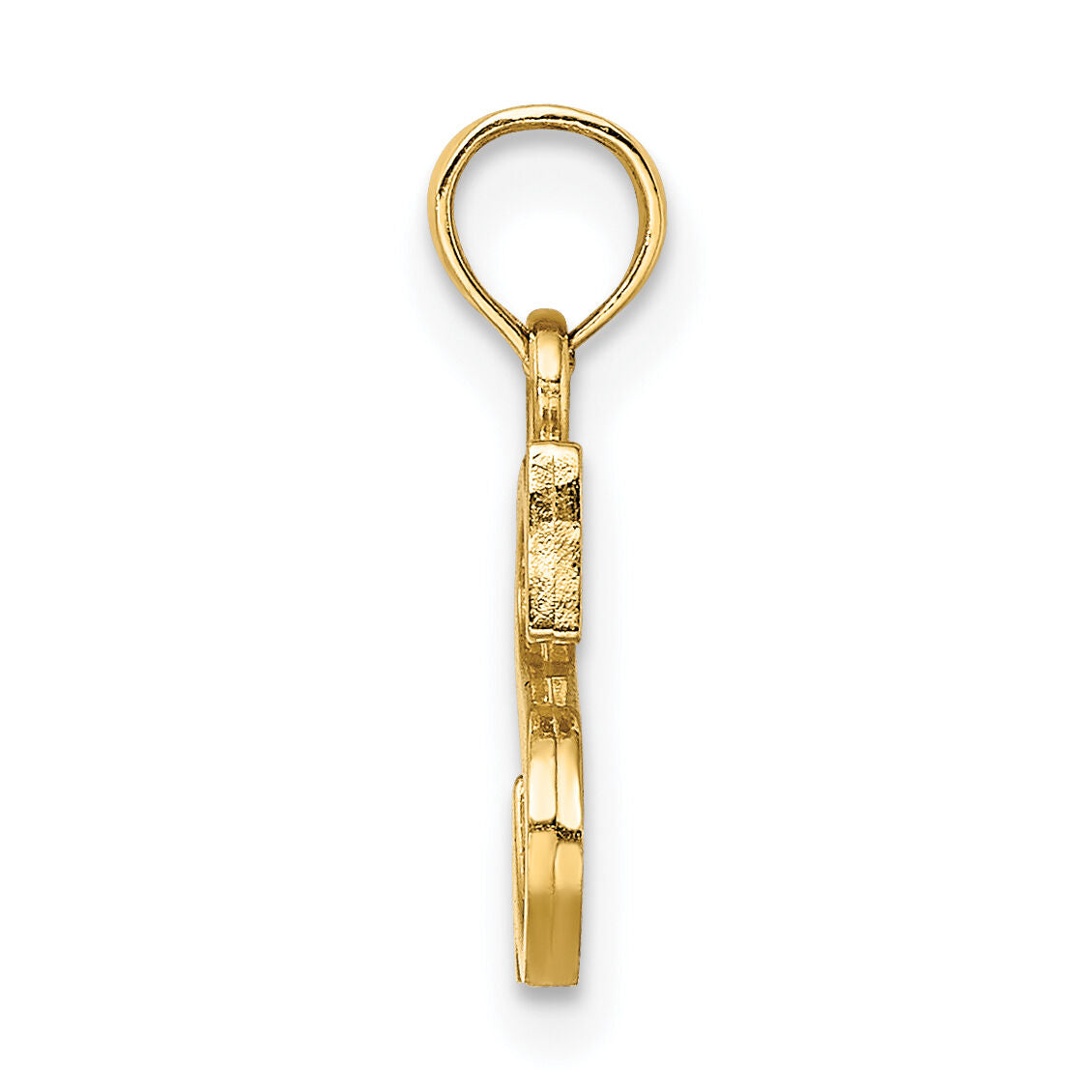 14K Polished Block Letter S Initial Pendant-K6423S