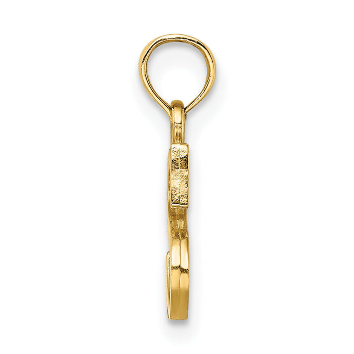 14K Polished Block Letter S Initial Pendant-K6423S