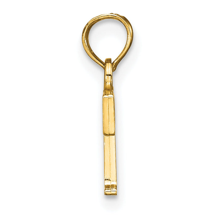 14k Polished Block Letter T Initial Pendant-K6423T