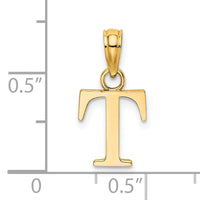 14k Polished Block Letter T Initial Pendant-K6423T