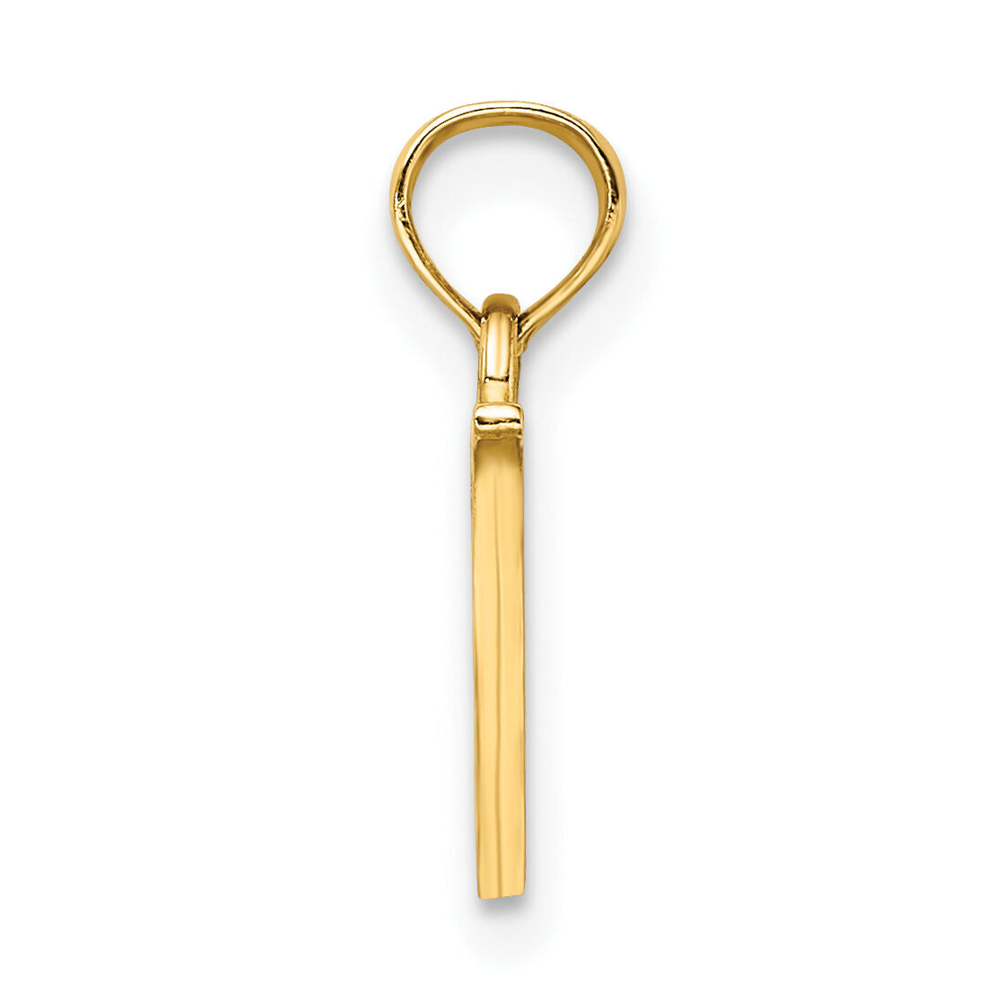 14K Polished Block Letter V Initial Pendant-K6423V