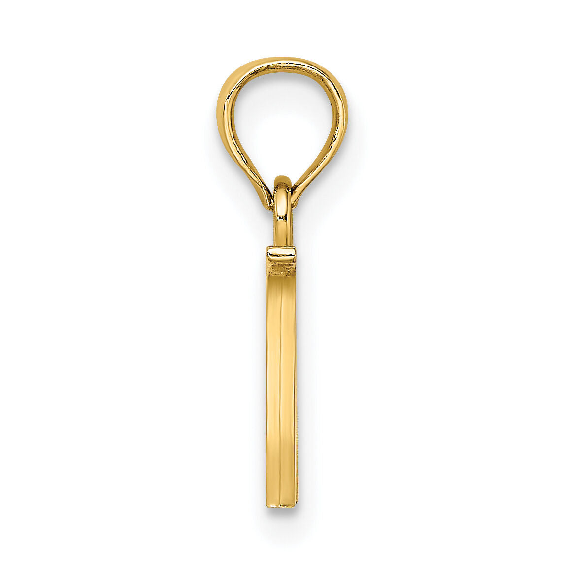 14K Polished Block Letter W Initial Pendant-K6423W