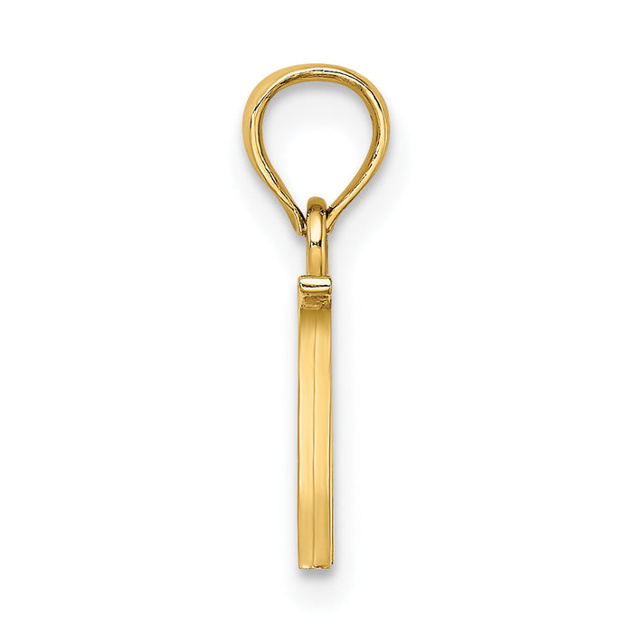 14K Polished Block Letter W Initial Pendant-K6423W